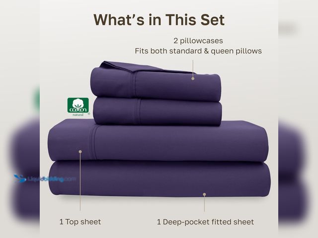 Lot 49-5539605 - California Design Den Soft Queen Size Cotton Sheet Sets, 400 TC Good Housekeeping Award Winner, Silk...