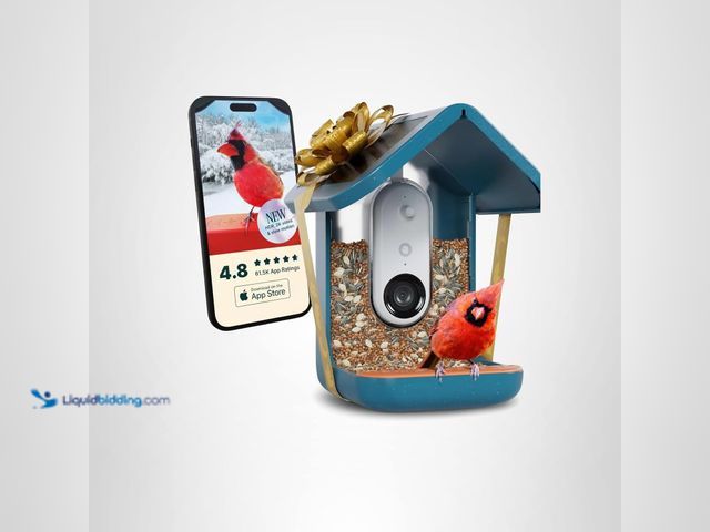 Lot 49-5476647 - Birdbuddy PRO Solar Smart Bird Feeder with Camera - AI Bird Species Identification, 5MP Photos, 2K H...