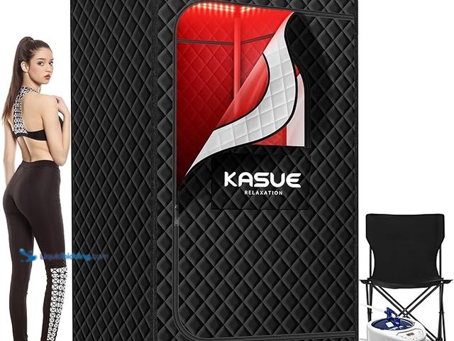 Lot 49-1550524 - KASUE Upgraded Infrared Sauna Box for Relaxation, Detoxification, Portable Steam Sauna for Home with...