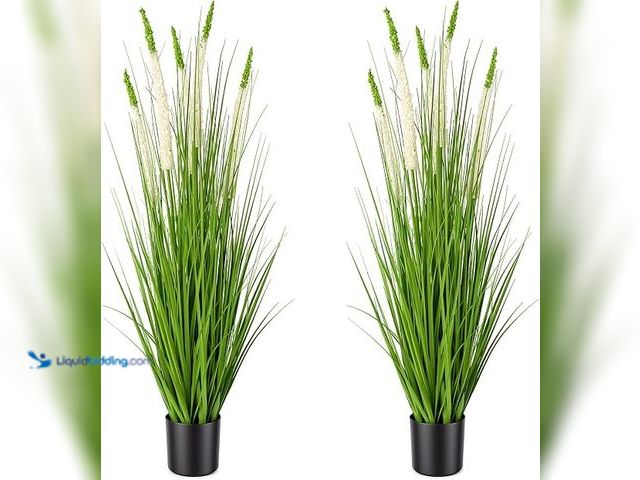 Lot 49-1631927 - (2-Pack) 3.6FT Artificial Horsetail Grass Plant for Indoor and Outdoor | Lifelike greenery for home,...