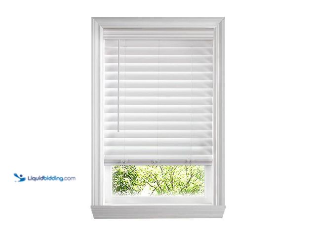 Lot 49-2024451 - Lot of (2)- Home Decorators Collection White Cordless Premium Faux Wood blinds with 2.5 in. Slats - ...