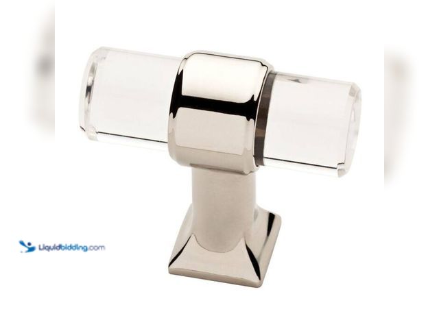 Lot 49-2024520 - Lot of (26)- Liberty Acrylic Bar 1-9/16 in. (40 mm) Modern Polished Nickel and Clear Cabinet Knob. M...