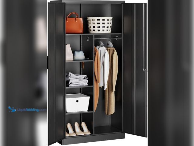 Lot 49-1556343 - Farmhouse Style Over-the-Toilet Storage Cabinet in White With Barn Door Style Cabinets Model #J3M008...