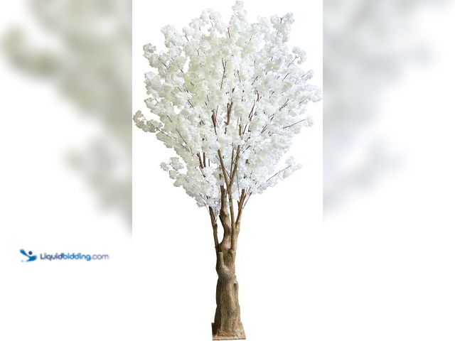 Lot 49-5549566 - 7FT Artificial Cherry Blossom Tree, White Faux Flower Tree for Home, Office, Wedding, Party & Outdoo...