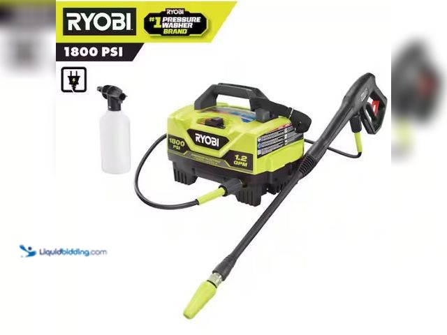 Lot 49-1549177 - RYOBI 1800 PSI 1.2 GPM Cold Water Corded Electric Pressure Washer, Model # RY141802, Used, Tested wo...