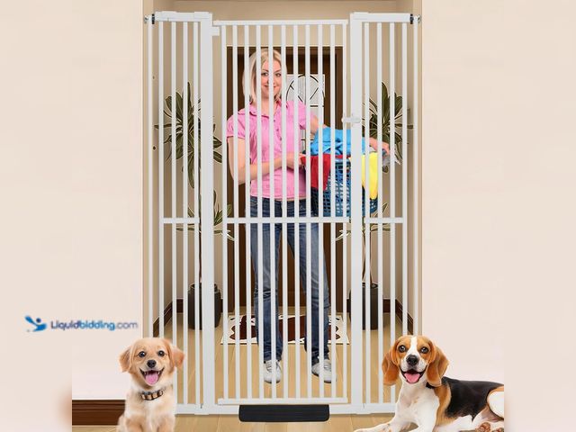 Lot 49-3535292 - 71 Inch Extra Tall Pet Gate for Cats, 29.5-48" Adjustable Wide Dog Gates, Pressure Mounted Walk Thro...