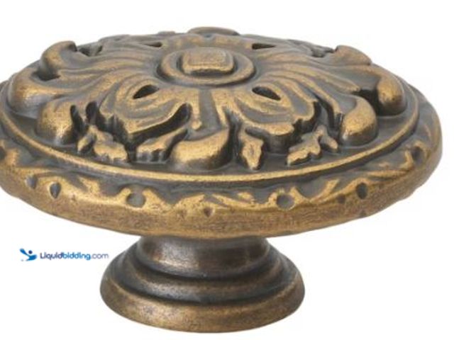 Lot 49-5486127 - 3-1/4 in. Antique Brass Cabinet Backplate - 1045-AB, 10PK, 2 in. Antique Brass Ornate Oval Cabinet K...