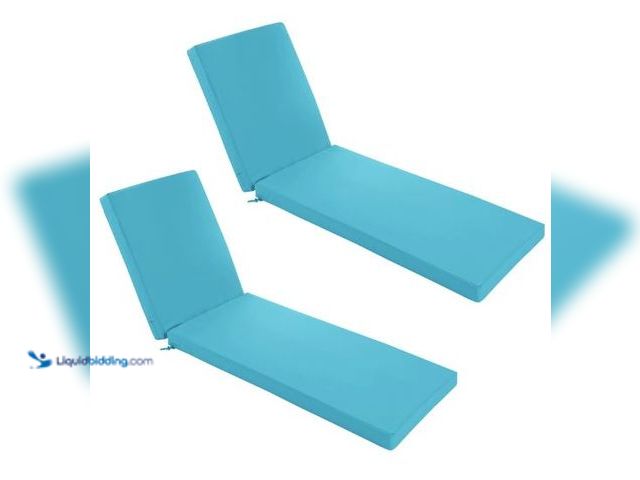 Lot 49-5436477 - Chaise Lounge Cushions Outdoor Set of 2 - Waterproof and Fade Resistant Sun Lounger Replacement Cush...