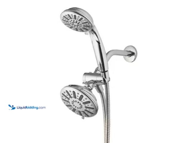 Lot 49-3631484 - Glacier Bay 6-Spray 5 in. Dual Wall Mount Fixed and Handheld Shower Head 1.8 GPM in Chrome, Model # ...