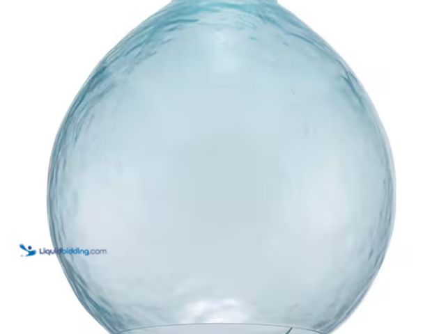 Lot 49-1623423 - Lot of (3) 7.16 in. Blue Tint Bubble Glass Globe Pendant Lamp Shade With 2.25 in. Lip Fitter, Model ...