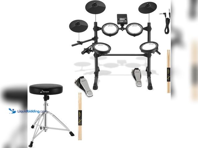 Lot 49-5472071 - Donner DED-100 Electronic Drum Set + Drum Throne Set Unused