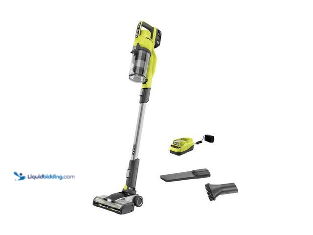 Lot 49-5406473 - Ryobi ONE+ 18V Cordless Stick Vacuum Cleaner Kit with 4.0 Ah Battery and Charger, Model # PCL720K,  ...