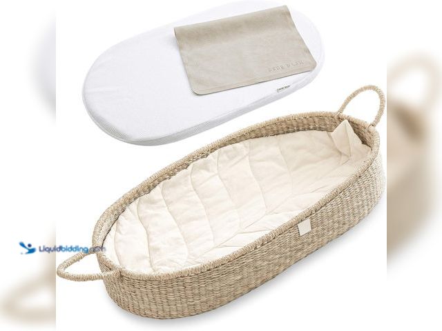 Lot 49-5447561 - BEBE BASK Premium Baby Changing Basket - Artisan-Crafted Seagrass With Extra High Sides - Changing B...