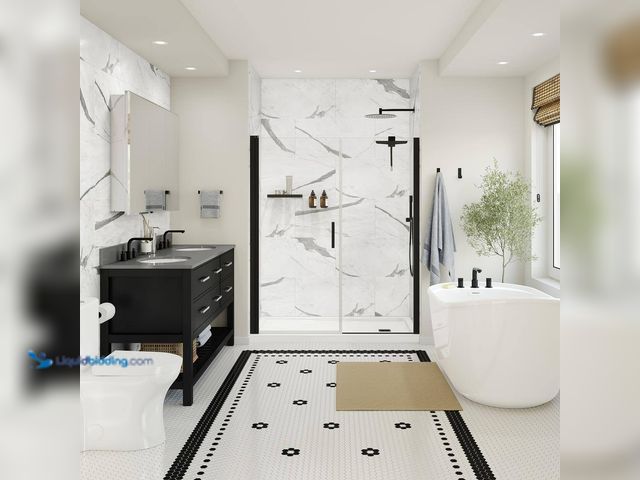 Lot 49-5487108 - DreamLine
Epiphany Shower Surrounds Glue-up Alcove Wall Tiles 15.75in. x 31.5in. In Smooth Marble G...