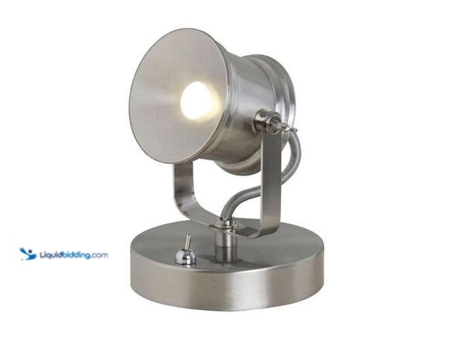 Lot 49-5546350 - Hampton Bay 5.1 in. Brushed Nickel Integrated LED Spotlight Desk Lamp Model # 19274-002 Unused. Test...
