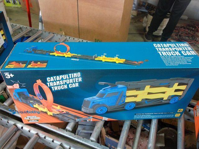 Lot 49-1549132 - (2x) Catapulting Transporter Truck Car Trailer Turns Into Circle Ramp, Model # 15-31, New, 2 Boxes/T...