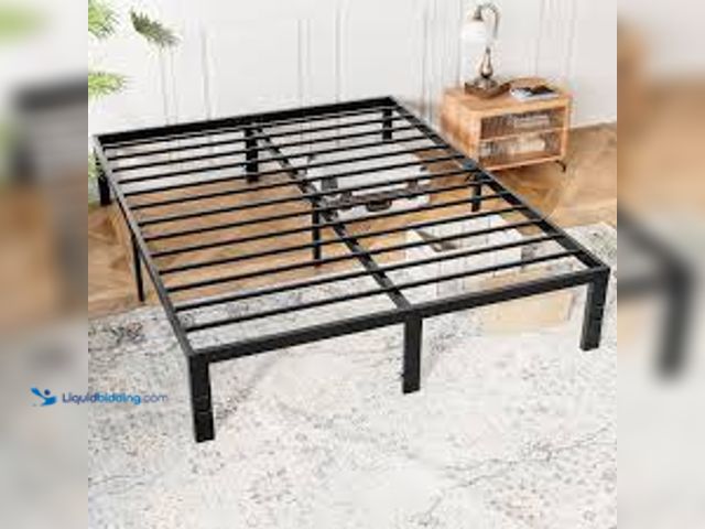 Lot 49-3531763 - GIANNA Full Size 14" High Metal Platform Bed Frame with Under-Bed Storage, Sturdy Steel Construction...