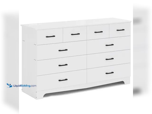 Lot 49-5408587 - 55.1 Inches Dresser with 10 Storage Drawers White. Unused. [Model:dj0518wt] Unused