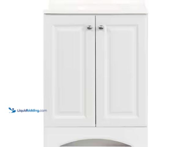 Lot 49-5555258 - Glacier Bay
25 in. Single Sink White Freestanding Bath Vanity with White Cultured Marble Top (Assem...