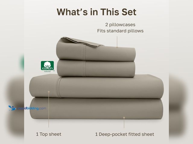 Lot 49-5539700 - California Design Den Soft 100% Cotton Bed Sheets Full Size Set, 400 TC Good Housekeeping Award Winn...