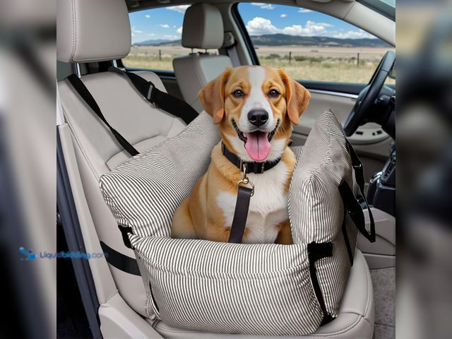 Lot 49-5437517 - Dog Car Seat for Small/Medium Dogs Under 40 lbs - Elevated Pet Seat with Safety Belt, Non-Slip Base,...
