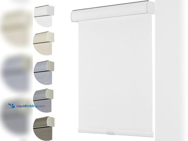Lot 49-5406687 - Persilux Cordless Blackout Roller Shades for Windows, Pull Down Blinds With Valance, Thermal Insulat...
