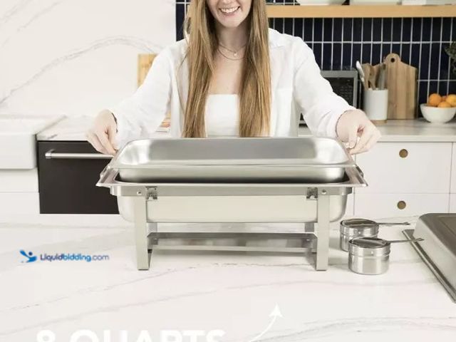 Lot 49-5413436 - Alpha Living 2 Pack 8QT Chafing Dish High Grade Stainless Steel Chafer Complete Set Unused