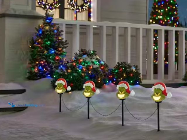 Lot 49-1541759 - Christmas Grinch Battery-Operated Pathway Stakes (4 Count), Model # 24GM85417, Unused, Unable to tes...