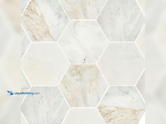 Lot 49-5478460 - MSI
Arabescato Venato 8 in. x 9 in. Hexagon Honed Marble Wall Tile (2.22 sq. ft./Case) Internet # 3...