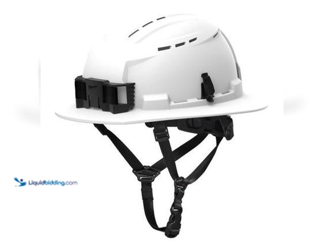 Lot 49-5544449 - Milwaukee BOLT White Type 2 Class C Full Brim Vented Safety Helmet. Model # 48-73-1650. Unused