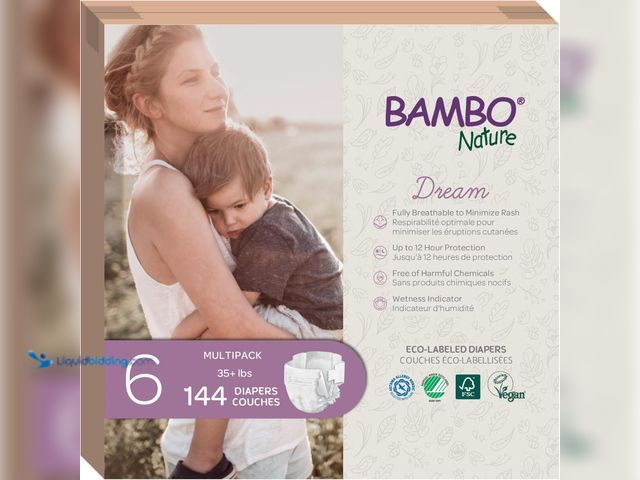 Lot 49-5408696 - Bambo Nature Hypoallergenic Baby Diapers, Eco-Labelled Sustainable Diapers, Enhanced Leakage Protect...