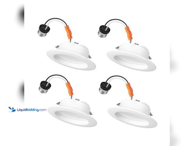 Lot 49-3616785 - Commercial Electric 4 in. Integrated LED Recessed Retrofit Light Trim with Selectable Color Temperat...