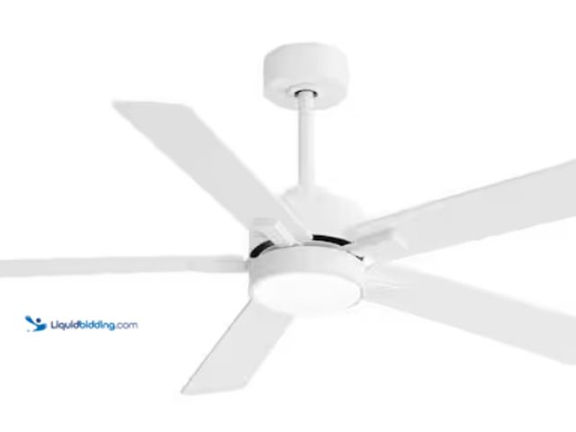 Lot 49-5454173 - Breezary Charlie 52 in. Integrated LED Indoor White Ceiling Fans with Light and Remote Control Inclu...