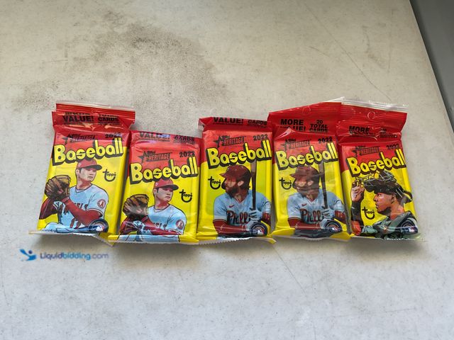 Lot 49-1977816 - Other LOT OF 5 2022 TOPPS HERITAGE BASEBALL COLLECTIBLE TRADING CARD PACKS ALL SEALED  #COINS0723