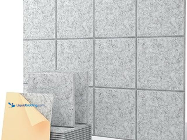 Lot 49-5448567 - Acoustic Panels 12 Pack Soundproof Wall Panels Self-Adhesive, Square Acoustic Foam Panels High Densi...