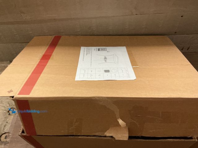 Lot 49-5435353 - Brown Glass Table With Wicker Legs Used (attachment and hardware included)