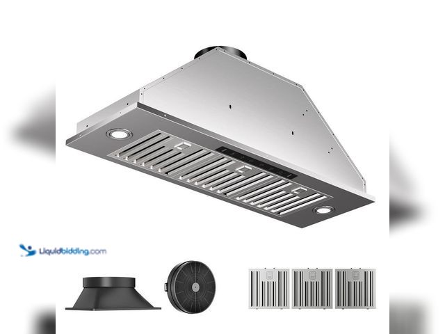Lot 49-5435241 - VIKIO
36 in. 900 CFM Convertible Ducted to Ductless Insert Range Hood in Stainless Steel with 3-Spe...