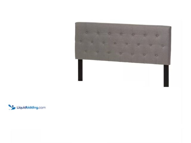 Lot 49-5574080 - Queen Cassandra Modern and Contemporary Fabric Upholstered Headboard Light Gray - Baxton Studio. Hea...