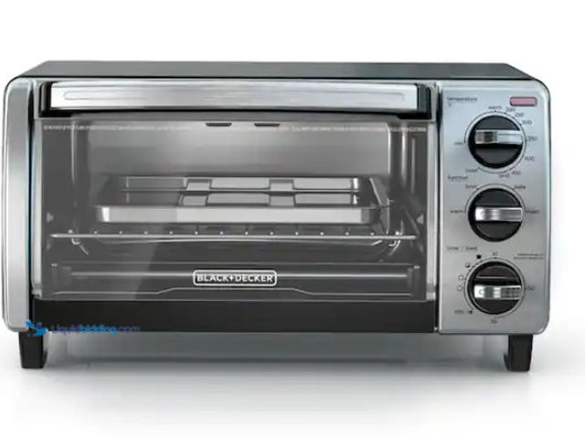 Lot 49-1515950 - BLACK+DECKER 1150 W 4-Slice Stainless Steel Convection Toaster Oven with Built-In Timer, Model # TO1...