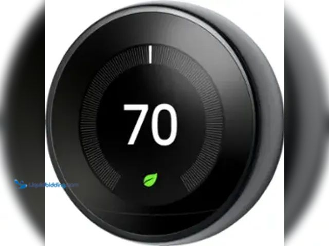 Lot 49-1518255 - Google - Nest Learning Smart Wifi Thermostat - Black Model #6345162, New  Ref#HD0724