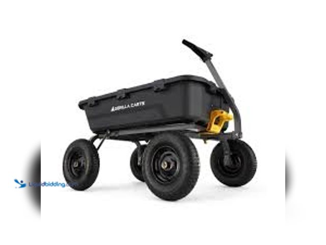 Lot 49-5439056 - GORILLA CARTS 12 cu. ft. Patented Super Heavy-Duty Poly Dump Garden Cart, 1,600 lbs., 48 in. x 34 in...