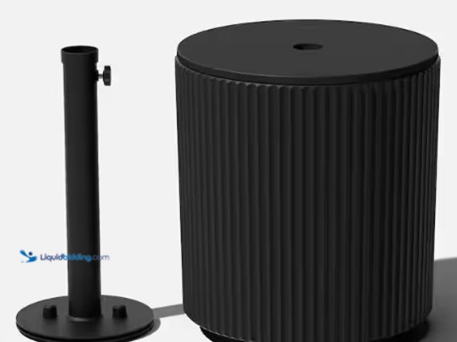 Lot 49-2004414 - Veradek Round Black Plastic 20 in. Height Outdoor Shade Side Table, 
Model # SHDEVDMB-N, Used, Scuf...