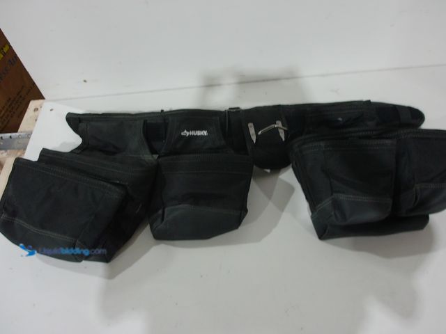 Lot 49-2006318 - Husky 9-Pocket Black Tool Belt, Unused, Has attachments.