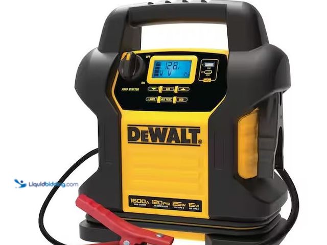 Lot 49-1548056 - DEWALT 1600 Peak Amp Jump Starter with Digital Compressor and USB Power Bank Model # DXAEJ14, Unused...