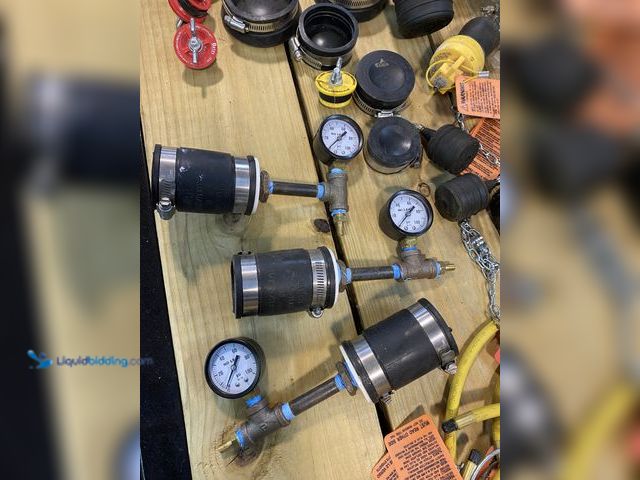 Lot 49-1975007 - Cherne Plumbing Pneumatic pipe plugs, test balls, pressure guages. For blocking and testing Drain, W...