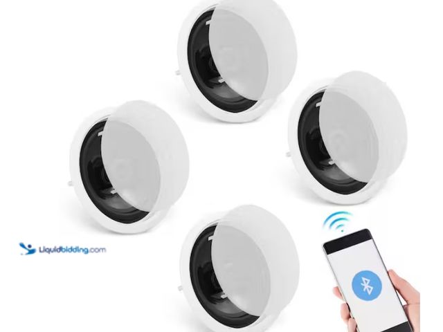 Lot 49-1563330 - VEVOR 4-Pieces 6.5 in. Bluetooth in Ceiling Speakers 150-Watt Flush Mount Ceiling & In-Wall Speaker ...