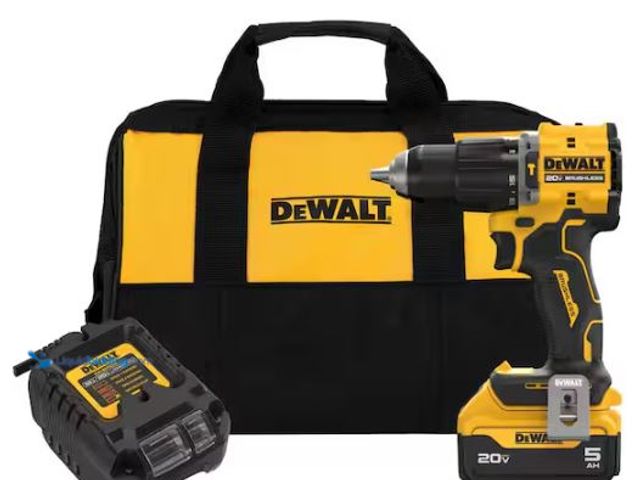 Lot 49-1518463 - DEWALT ATOMIC 20V Lithium-Ion Cordless 1/2 in. Hammer Drill Kit with 5.0 Ah Battery and Charger Mode...