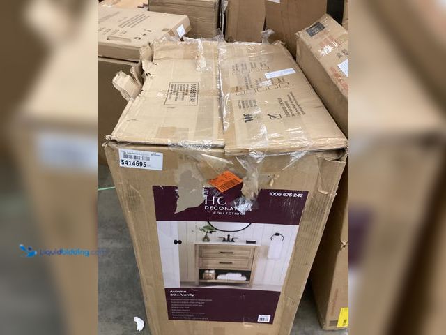 Lot 49-5414695 - Autumn 24 in. Single Sink Weathered Tan Bath Vanity with White Engineered Stone Top (Assembled) fron...