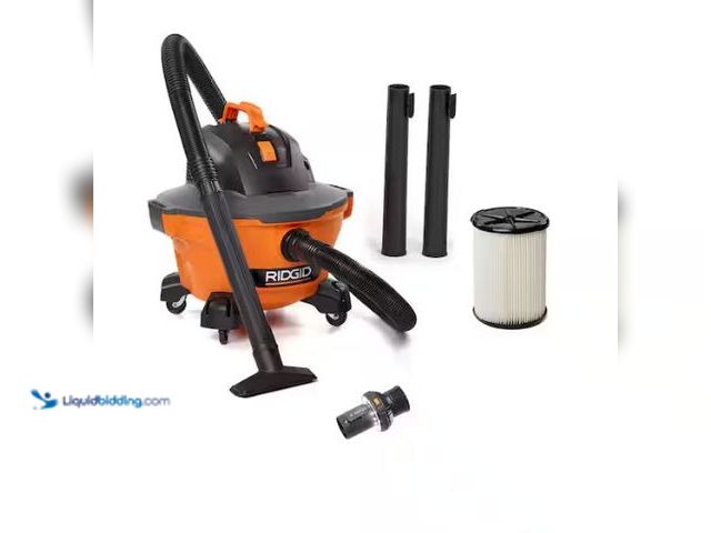 Lot 49-5574284 - RIDGID 6 Gal. 3.5 Peak HP NXT Shop Vacuum HD0600 Wet Dry Vac with General Debris Filter, Hose, Acces...