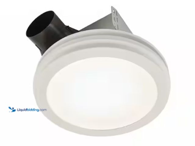 Lot 49-3631160 - Broan-NuTone 110 CFM Humidity Sensing Decorative Bathroom Exhaust Fan with Round Flat Panel LED Ligh...
